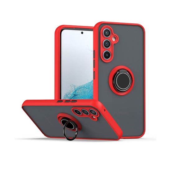 Capa com Anel de suporte para Samsung Galaxy A54 5G Vermelho Fumê